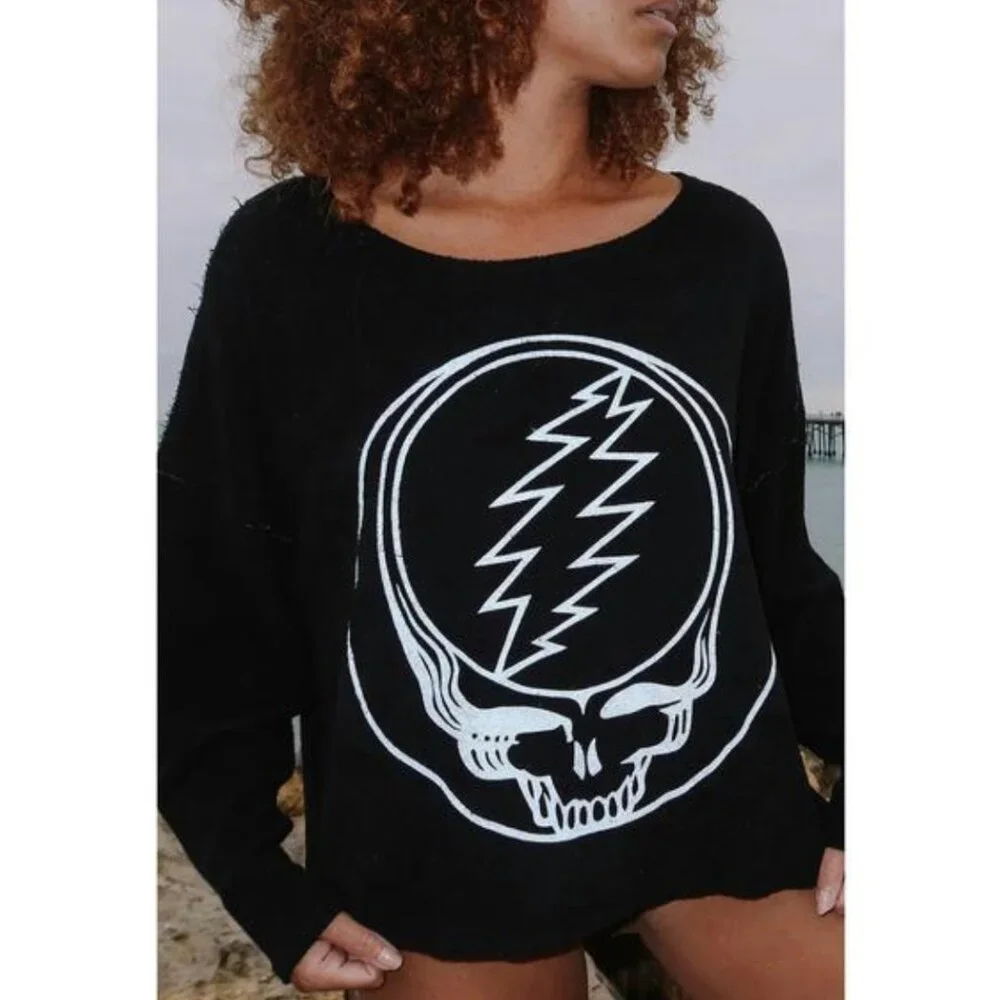 PEOPLE OF LEISURE Grateful Dead Stealie Oversized Pullover Sweatshirt - Picture 3 of 13